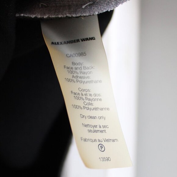 T by Alexander Wang Grey Pleated Scuba Neoprene Mini Zip-Up Dress Size Large - Picture 6 of 6